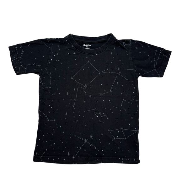 SVAHA Constellations Outer Space Black White Kids Tee Size Youth Small Stars - Picture 1 of 3